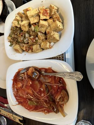 Sweet n sour vegetables, fried tofu with garlic, chilli and pepperr  at Royal Garden in Berwick-upon-tweed