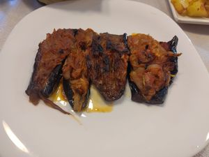 Stuffed eggplant at Arti'Zanave in Shkoder