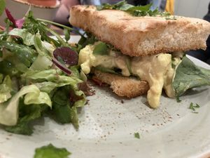 Coronation chickpea. Also amazing!  at Old Post Office Cafe Gallery in Kingussie
