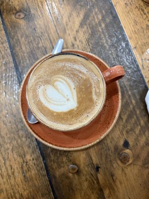 Oat flat white  at Old Post Office Cafe Gallery in Kingussie