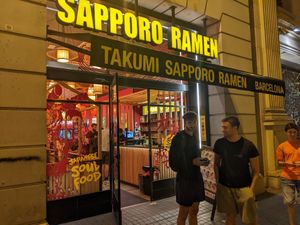 Outisde of Sapporo Ramen at Takumi Sapporo Ramen Kitchen in Barcelona