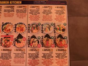 Menu - Vegan Ramen at Takumi Sapporo Ramen Kitchen in Barcelona