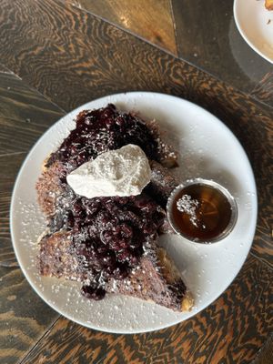 Blueberry French toast  at Scratch Breakfast in Vancouver