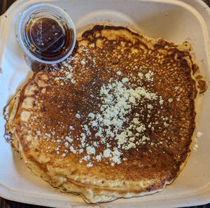 pancake with syrup at Scratch Breakfast in Vancouver