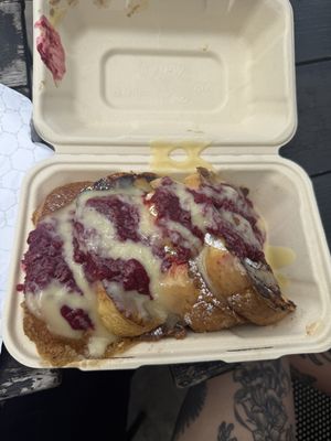 Special lemon curd and raspberry French toast   at Scratch Breakfast in Vancouver