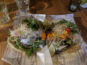 Shanghai tacos with tofu at Restaurant Lie Mi Kallio in Helsinki