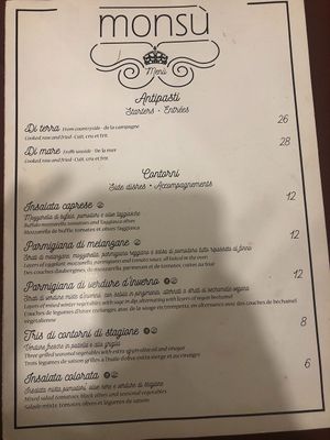 Side dishes at Monsù in Naples