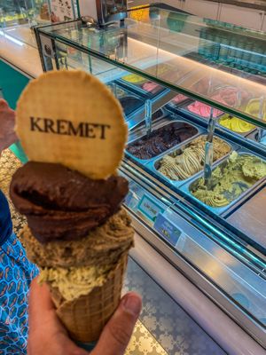   at Kremet Gelateria in Cagliari
