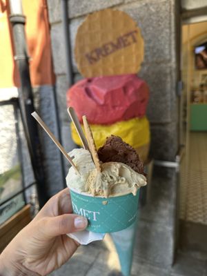  at Kremet Gelateria in Cagliari