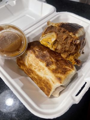 Bean and cheese with and extra side of salsa  at DOS PINK in Phoenix