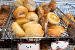 Salt and Pretzel bagels at Tandem Bagel Company in Florence