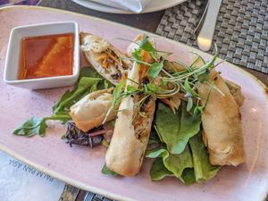 spring rolls (vegan) at Palm Pan Asia in Winchester