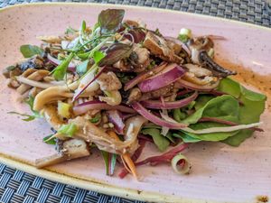 Mushroom larb (vegan) at Palm Pan Asia in Winchester