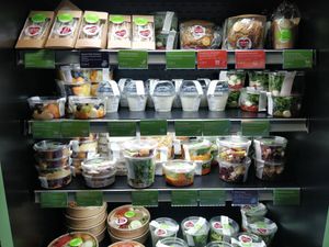 Fridge with some further vegan items at DUS - Goodman & Filippo - T2 in Dusseldorf