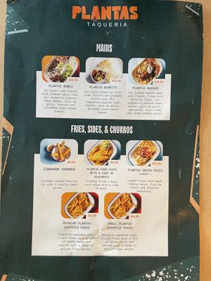 Menu  at Plantas Taqueria in Newtown