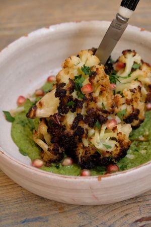 roasted cauliflower at Adamá in Oaxaca