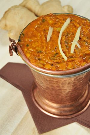 Dal 
Indian lentils with tomatoes onion and Indian spices at Tandoori Flame - Taste Of Tradition in Krakow