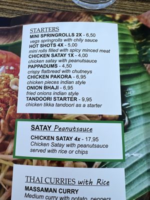 Menu  at INDIANA JOHNS CALA DOR in Mallorca