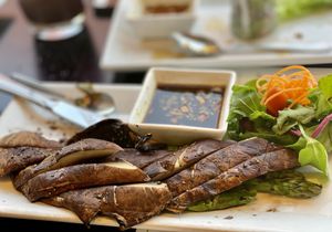Grilled Portobello Mushroom & Asparagus  at VeStation Urban Organic Kitchen in Sherman Oaks