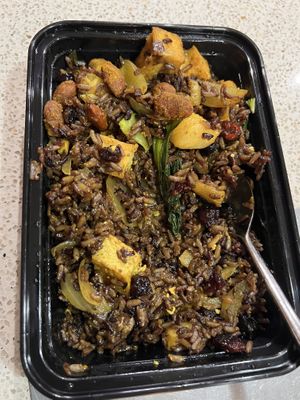 Pineapple fried rice with tofuu  at VeStation Urban Organic Kitchen in Sherman Oaks