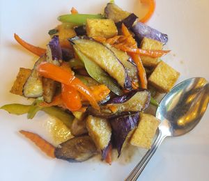 Eggplant Lover with tofu at VeStation Urban Organic Kitchen in Sherman Oaks