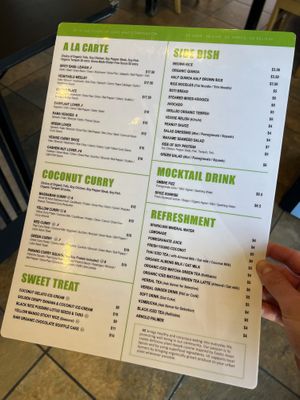 Menu (backside)  at VeStation Urban Organic Kitchen in Sherman Oaks