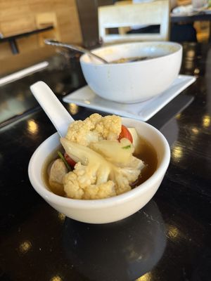 Lemongrass soup  at VeStation Urban Organic Kitchen in Sherman Oaks