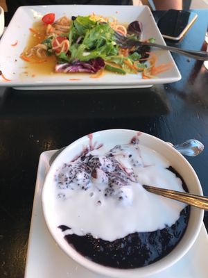 Black pudding with taro at VeStation Urban Organic Kitchen in Sherman Oaks