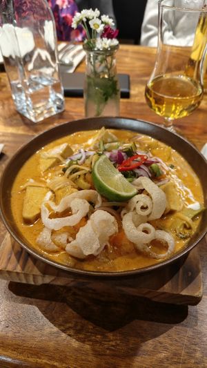 Curry with noodles at Thai Orchid Villa Kamppi in Helsinki