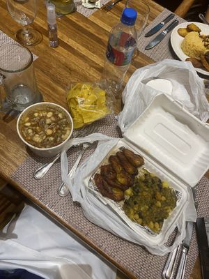 Ceviche mixto (bowl), estofado casero (large container)  at En Serio Es Vegano in Guayaquil