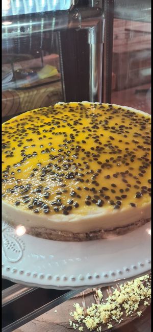 maracuja cake at Be Happy Café in Punta Arenas