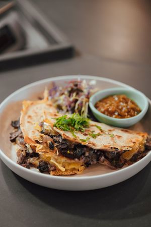 Mushroom Quesadilla at Taco Medic - Quay Street in Auckland
