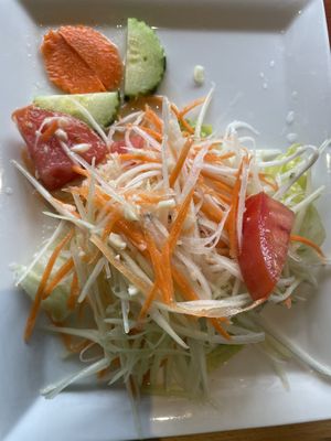 Papaya Salad (ordered because of a review) 🤤  at Golden Buddha Thai in Fishkill