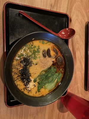 Vegetable ramen with rice noodles  at Ramen-san in Chicago