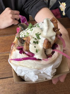 Mushroom Pita Wrap  at Falafels Vegetarian Kitchen in Mermaid Waters