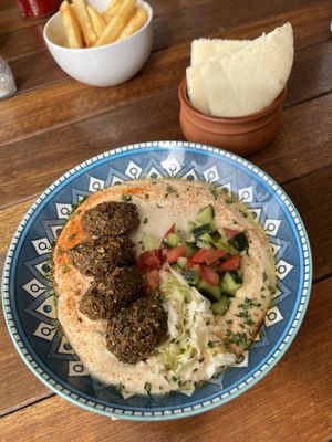 Hummus Plate & Pita Bread  at Falafels Vegetarian Kitchen in Mermaid Waters