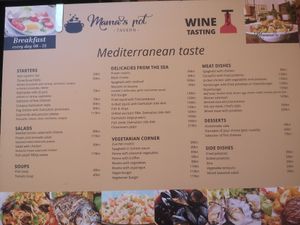 Vegetarian corner at Mama's Pot Tavern in Dubrovnik