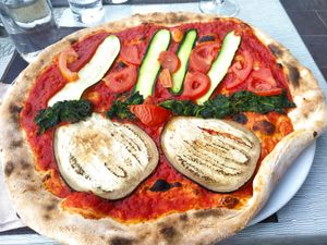Vegetables pizza (on. The menu) at Ristorante Lamm in Ortisei