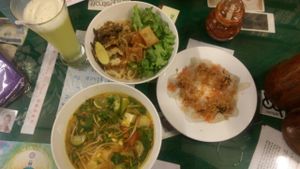 local noodles, white Rose, hot and sour soup at Minh Hien in Hoi An