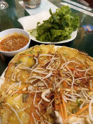 Bánh xèo, Hoi An crispy pancake (49k VND)  at Minh Hien in Hoi An