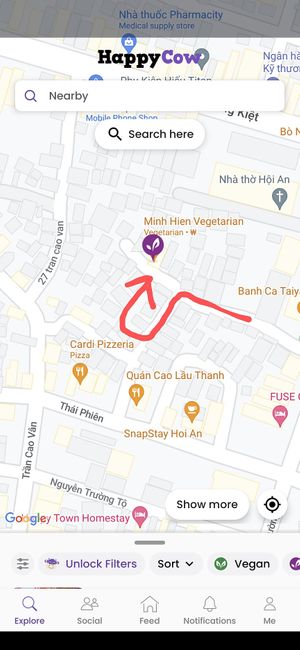 Route to get there at Minh Hien in Hoi An