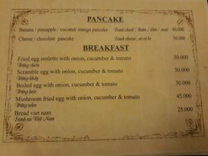 Breakfasts at Minh Hien in Hoi An