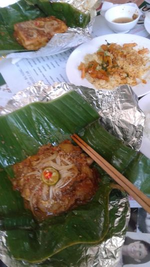Eggplant in banana leaf  at Minh Hien in Hoi An
