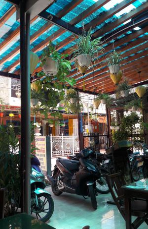 enjoying the view from Mhin Hien Quan Chay restaurant ♡• at Minh Hien in Hoi An