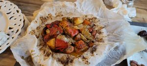 Ofengemüse mit Kartoffeln (Nicht auf der Karte) at Taverna Adonis in Kassandra