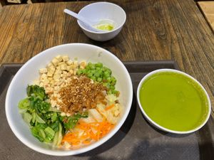Thunder tea  at Lotus Vegetarian Kitchen 素悟 - VivoCity in Central Singapore