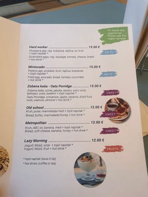 speisekarte  at Mint in Premantura