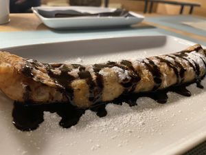 Vegan Pancakes, half portions   at Mint in Premantura