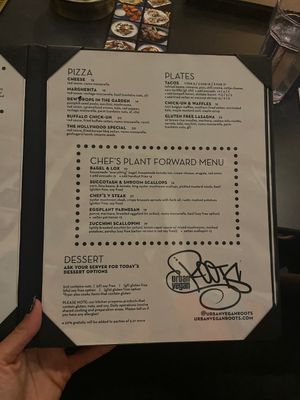 Menu   at Urban Vegan Roots in Queens