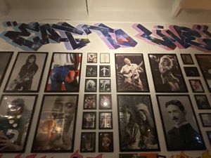 Love the graffiti art and decor and bathrooms  at Urban Vegan Roots in Queens